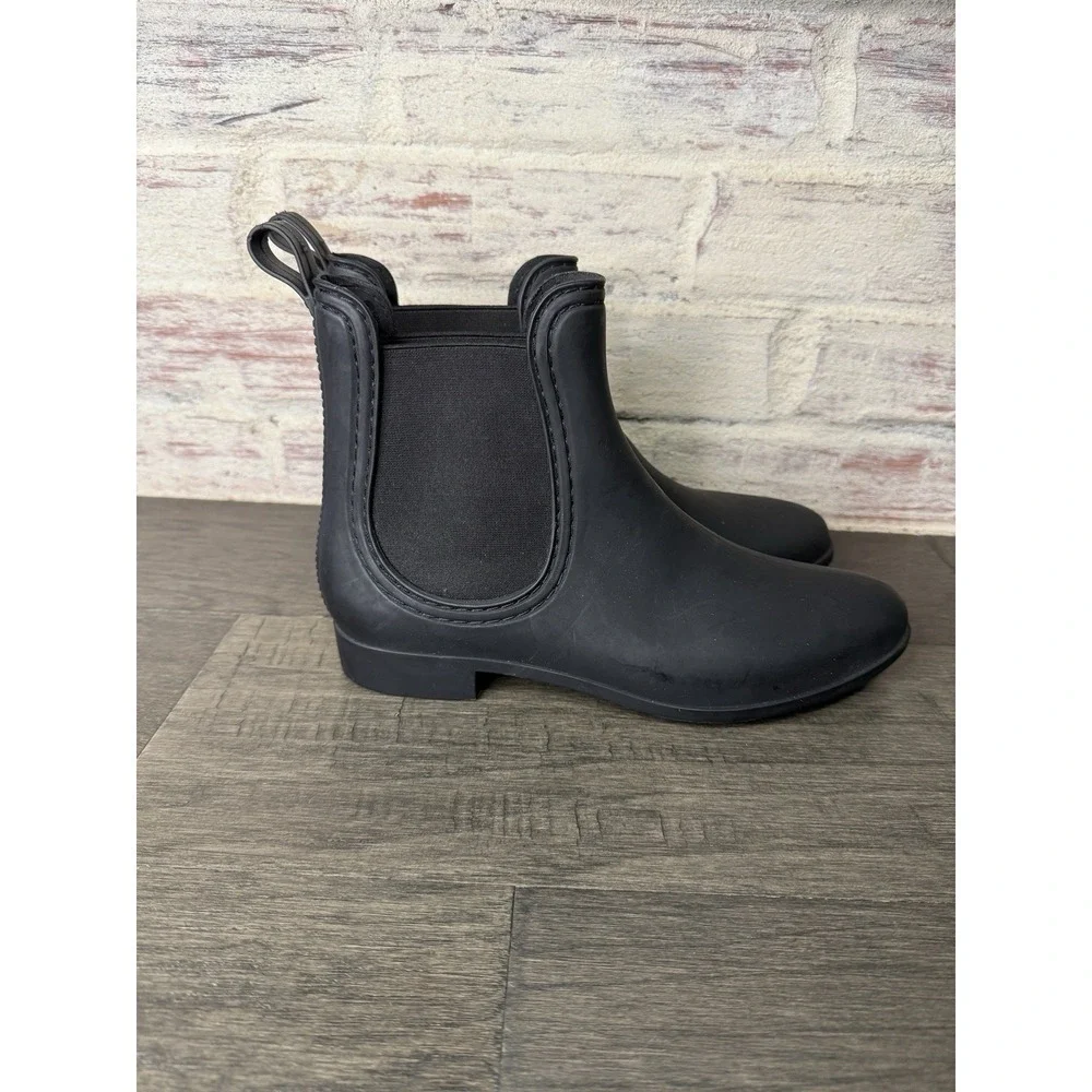 Jeffrey Campbell Black Chelsea Rain Booties Women's Size 10 Havana Last